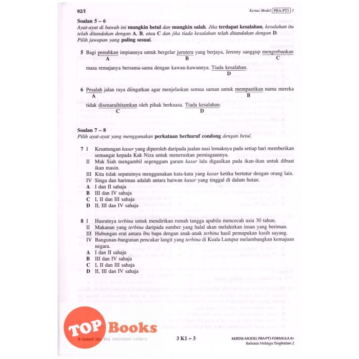 Shop Malaysia Topbooks Sasbadi Pre Pt3 Formula A Language Level 2 Shopee Singapore