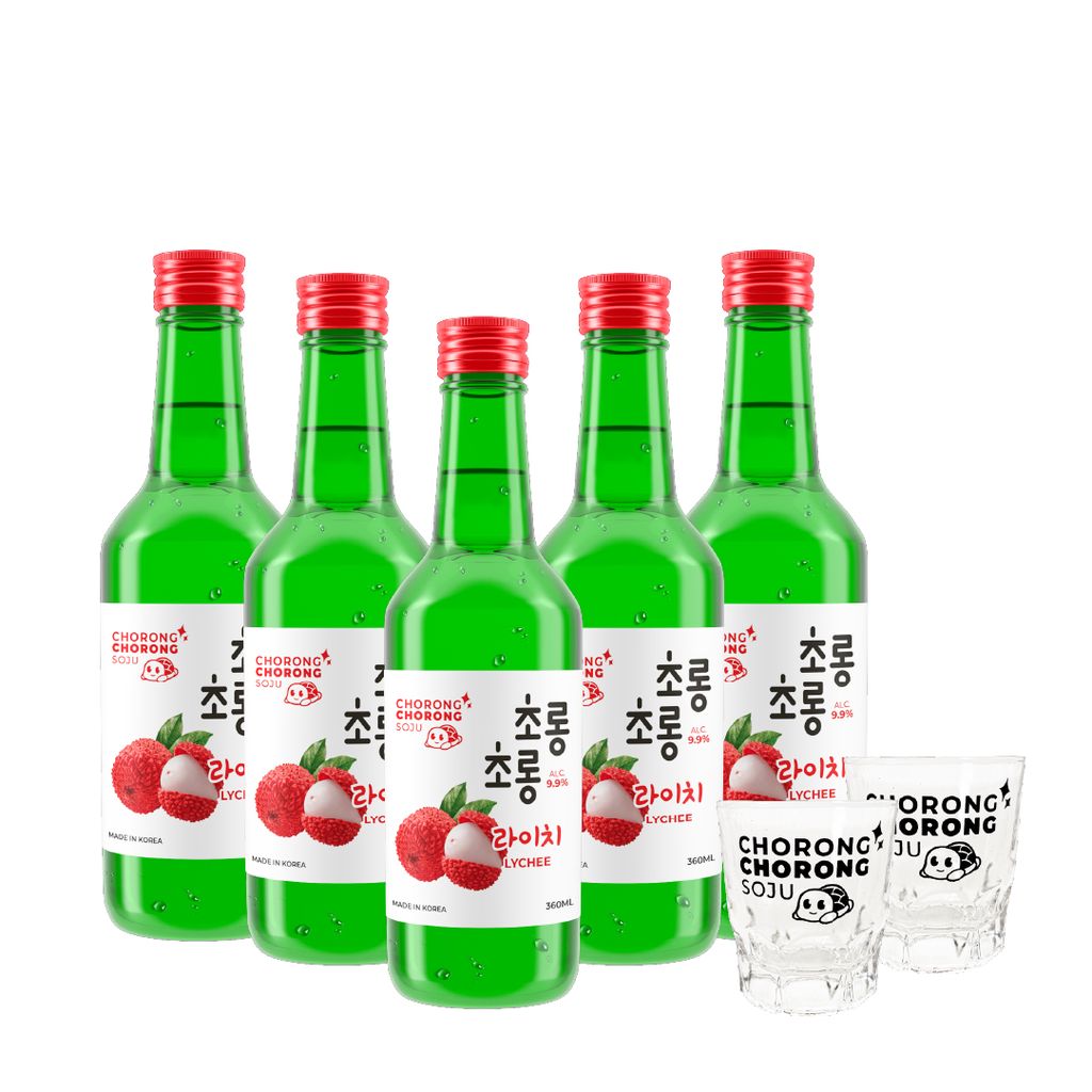 Chorong Chorong Lychee Soju 360ml 5s Limited Pack (Free 2 x Soju Glass