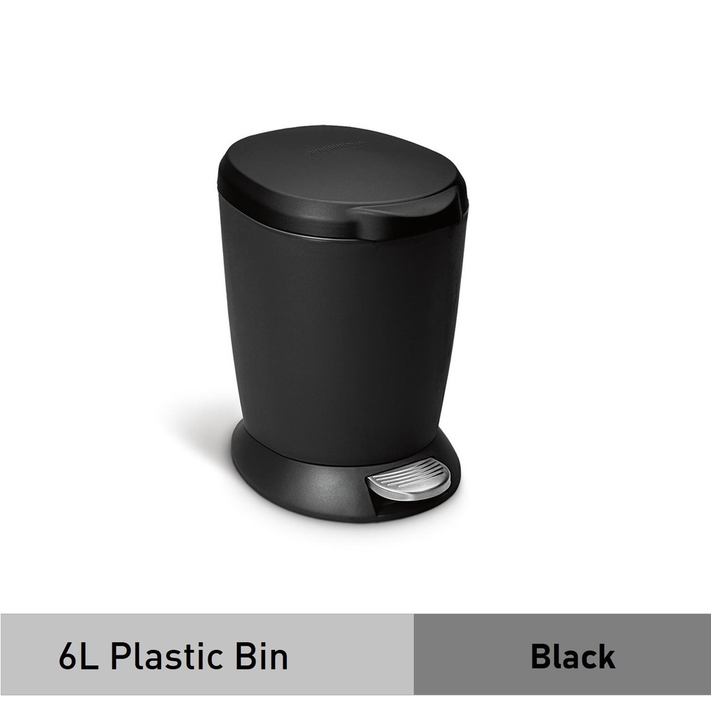 Simplehuman 6l Small Round Step Trash Can Plastic Premium Quality Dust Bin For Room Office Bathroom Shopee Singapore
