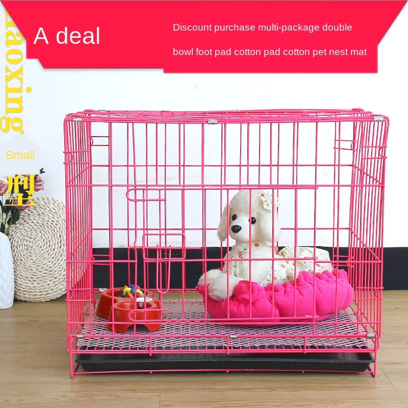 Teddy Dog Crate Small Dog Indoor Universal Folding With Toilet Rabbit 