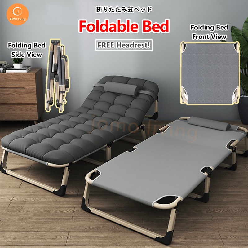 SG Ready Stocks Japanese Portable Folding Single Bed 75cm Wide Surface