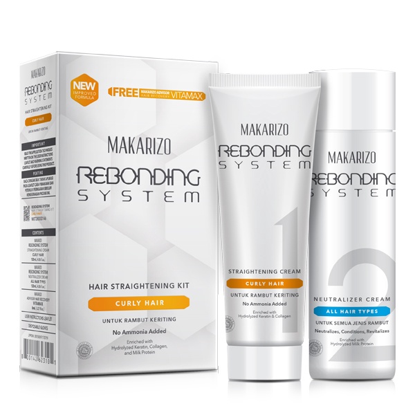Macarizo Rebonding System Hair Straightening Curly Hair 120ML KIT