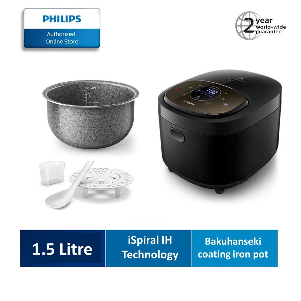 Philips Viva Collection IH 1.5L Rice Cooker of Bakuhanseki coating iron