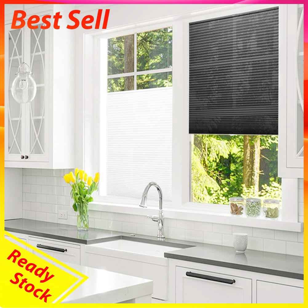 SelfAdhesive Pleated Blinds Half Blaout Bathroom Windows Curtains