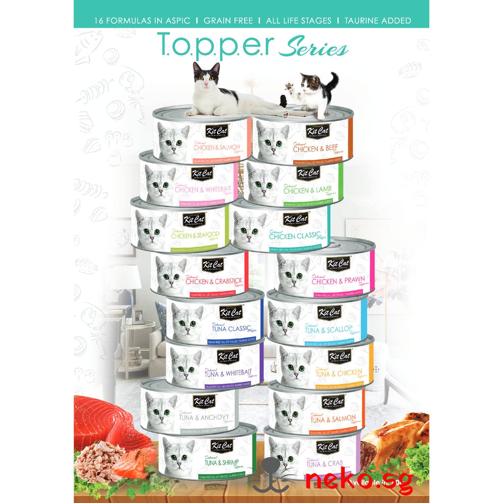 [24 cans] Kit Cat Canned Food Grain Free Cat Wet Food 80g X 24 *No Mix Flavours* Shopee Singapore