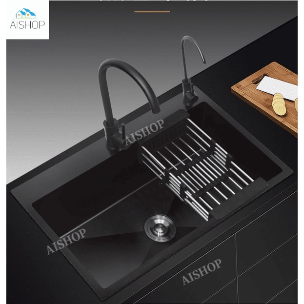 [SG Seller] 304 Stainless Steel Kitchen Nano Sink Single Sink Black