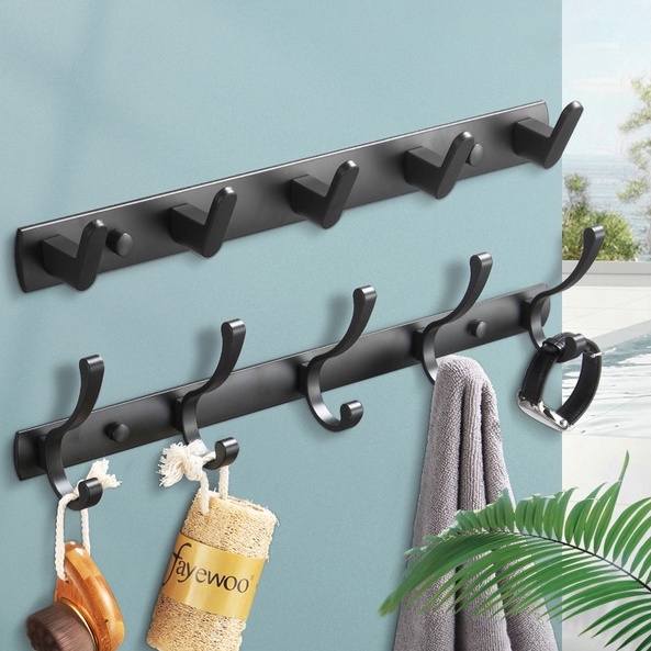 TMYMT Kitchen Bathroom Wall Hooks Clothes Rack Storage Door Hooks Clothes Door Hanger Hanging