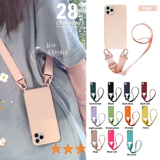 Crossbody  case for iPhone 14 pro max 13 12 11 Pro Max Liquid Silicone Necklace Cell Phone Case With Lanyard Shoulder Neck Strap Rope Cord Cover