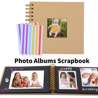 【SG】Photo Album Memory Book Photo Book Memory Album Scrapbook Scrap Book Kraft Cover for Wedding Anniversary Gift