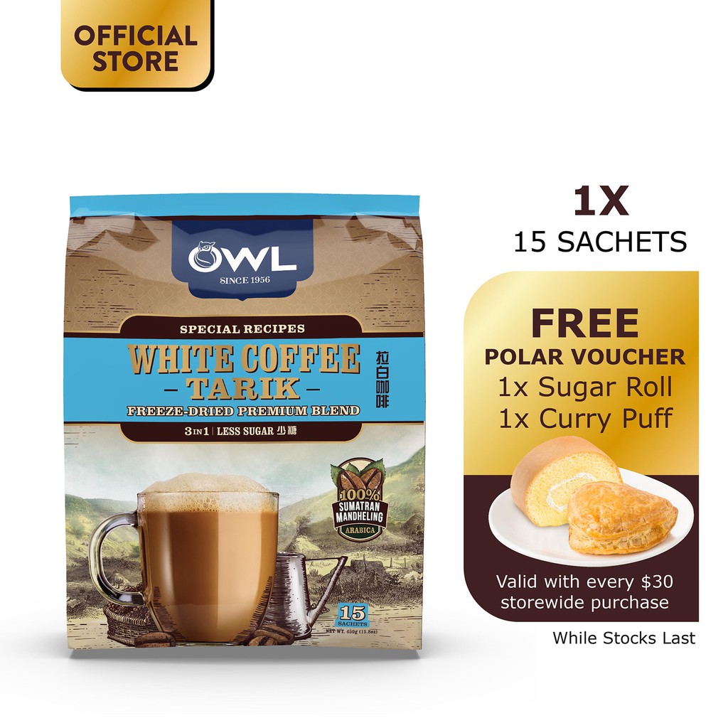 OWL White Coffee Tarik Less Sugar Halal Shopee Singapore