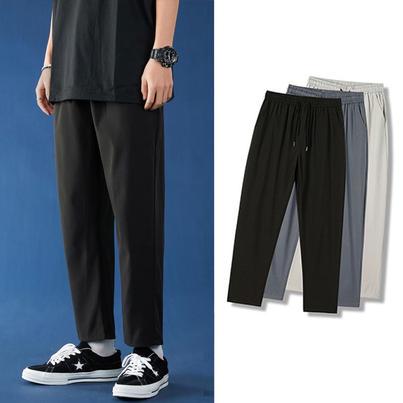 Quick-drying Long Pants Men Casual Black Pants Fashion Trousers ...