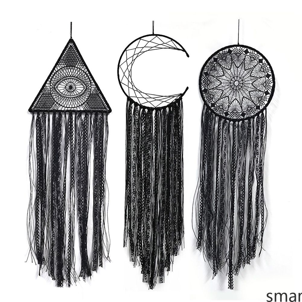 Ready Black Dream Catcher Evil Eye Black Moon Large Dream Catchers Diy Black Dream Catcher For Bedroom Handmade Gothic Wall Hanging Ornament Decor Smar Shopee Singapore