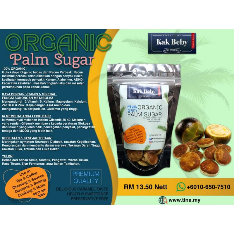 Shop Malaysia Organic Palm Sugar Kak Beby Imported Shopee Singapore