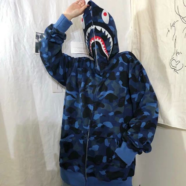 bape zip hoodie shark