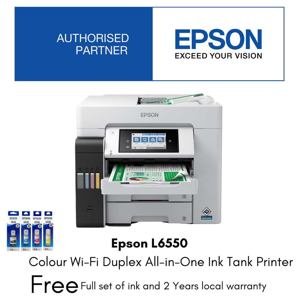 Epson EcoTank L6550 A4 Colour Wi-Fi Duplex All-in-One Wireless Ink Tank ...
