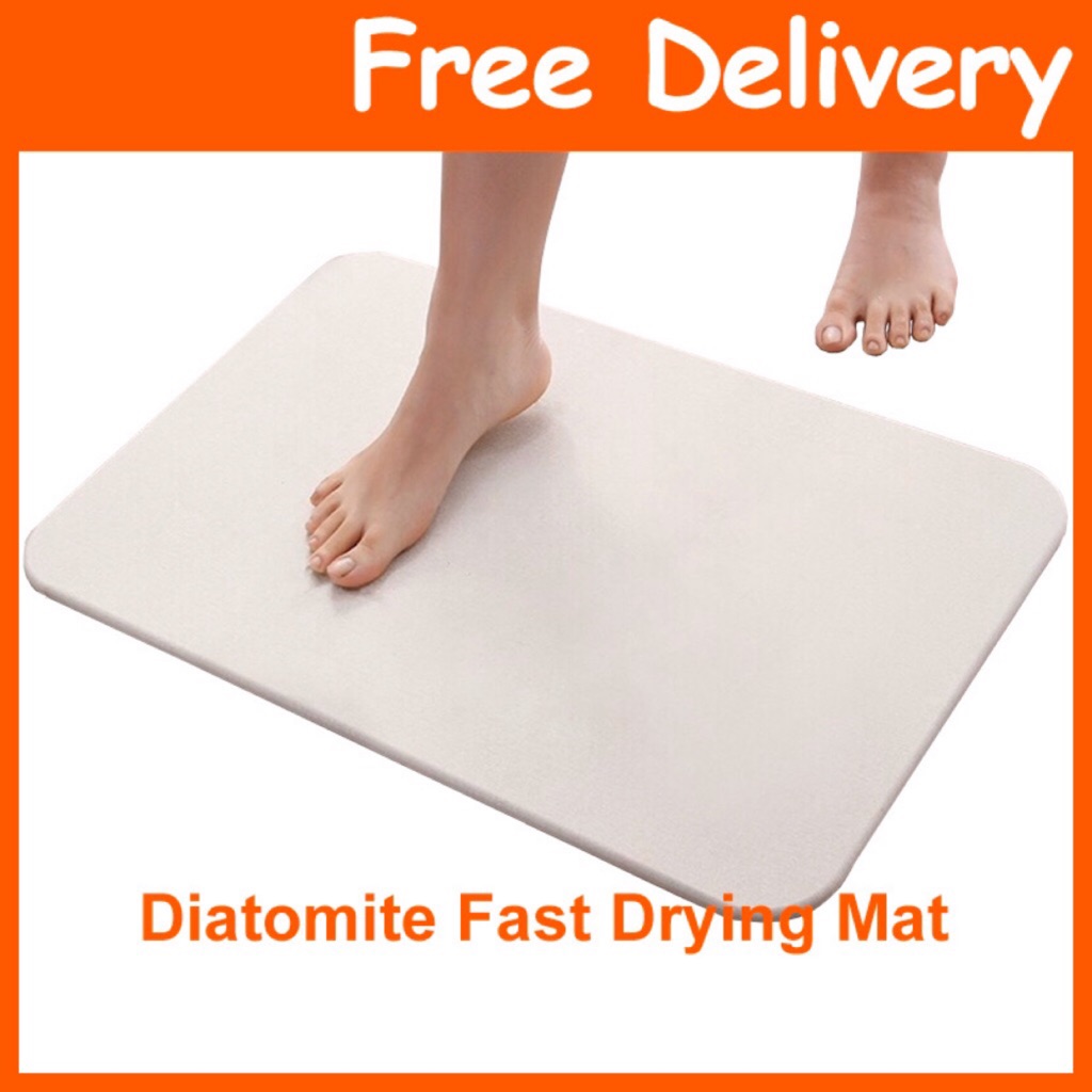 Diatomite Mat Fast Drying Bathroom Absorbent Floor Mat Shopee Singapore