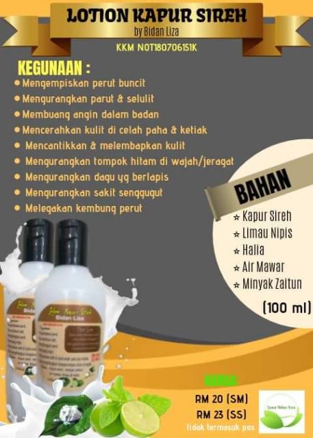 Original Losyen Sireh Chalk Liza Sireh Chalk Stomach Cold Shopee Singapore