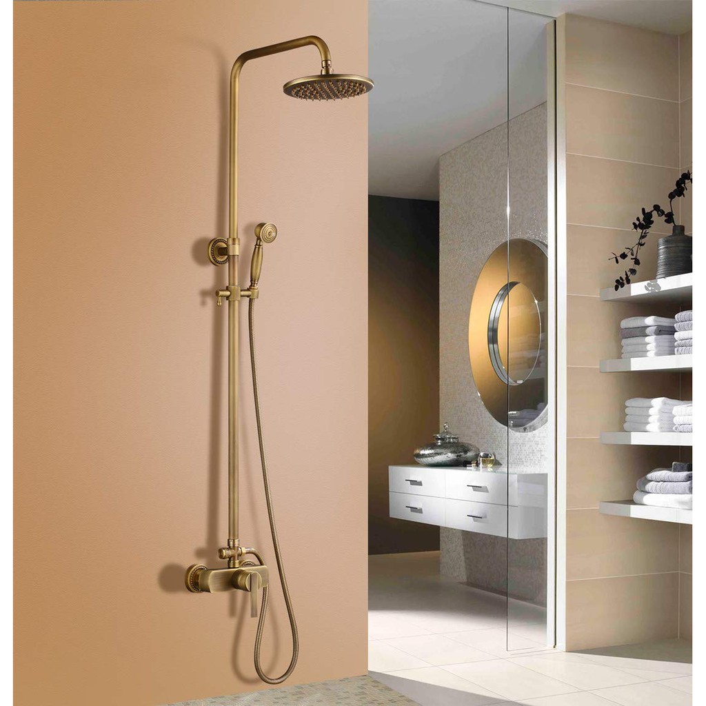 Vintage Bathroom High Pressure Top Sprayer Adjustable Rainfall Shower Head