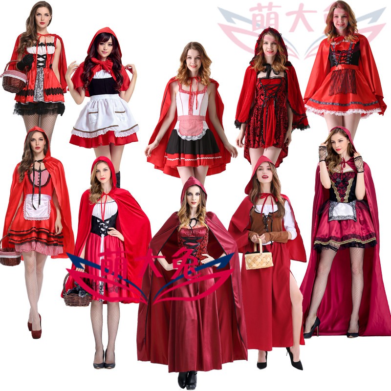Masquerade Cos Halloween Costume Little Red Riding Hood Costume Adult Little Red Riding Hood Performance Suit Witch Prin Shopee Singapore