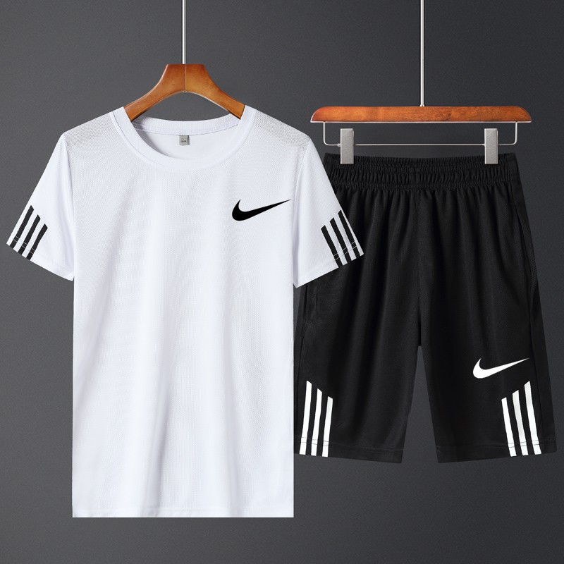 Nike Suit T Shirt+Short Pant Men Casual Sport Shirt Set Round Neck Men Shirt  Set | Shopee Singapore