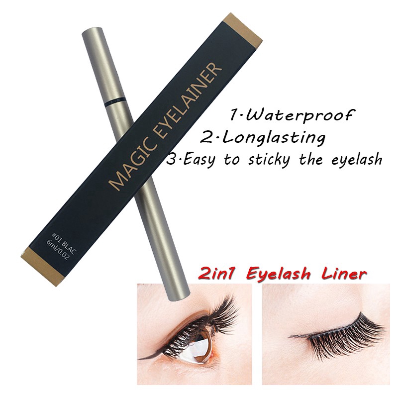 2in1 No Glue Lashes Sticky Eyeliner No Magic Eyelash Extension Tools Long Lasting Eye Liner Liquid Eyeliner Shopee Singapore