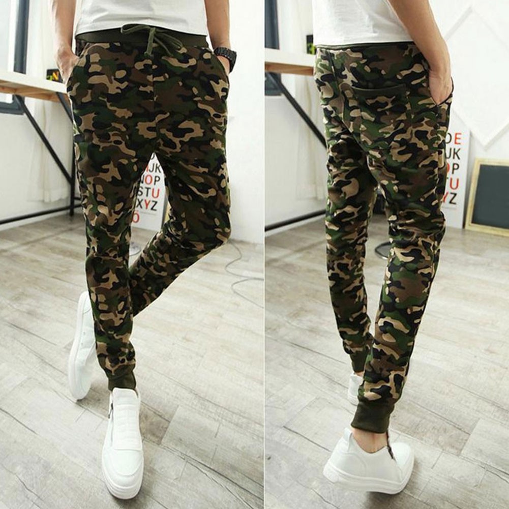 mens skinny camo joggers