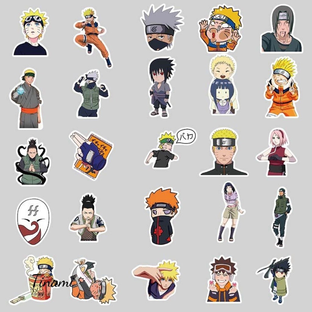set of 50 sticker naruto waterproof phone decoration laptop suitcase motorcycle helmet super cool shopee singapore