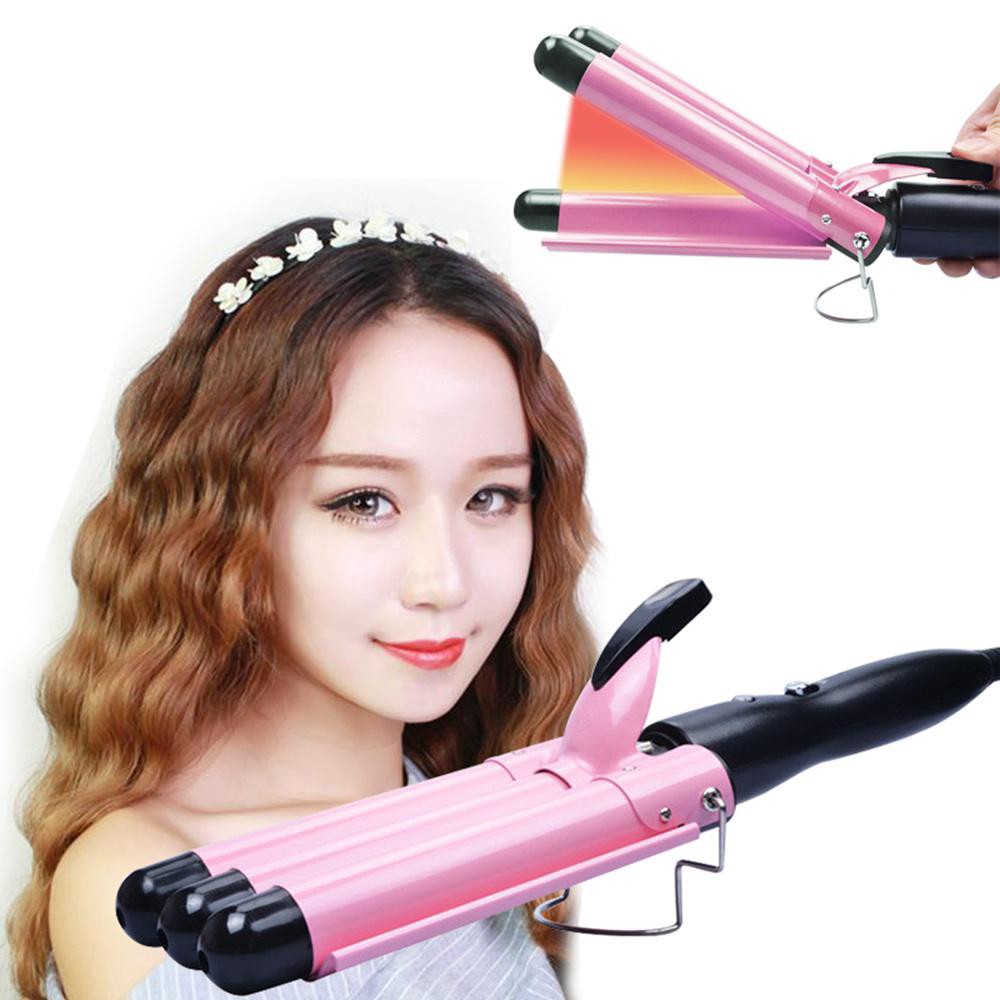 3 Barrels Beach Deep Wave Crimper Jumbo Ceramic Hair Curler