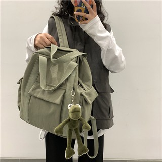 Image of Authentic Korean ins campus school bag female portable college wind tooling simple backpack wild large-capacity backpack