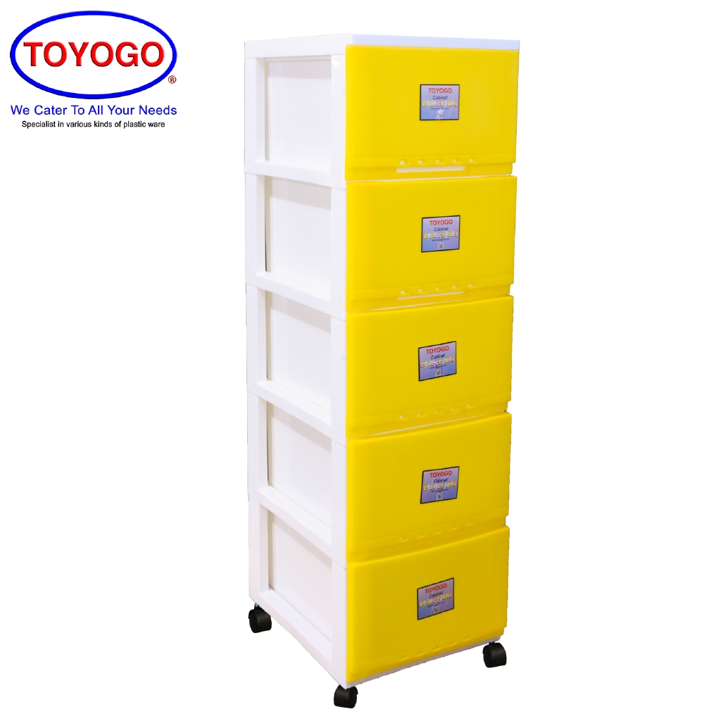 Toyogo Plastic Storage Cabinet / Drawer With Wheels (5 ...