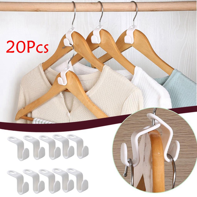20Pcs Multi-function Clothes Hanger Connector Hooks Cascading Plastic ...