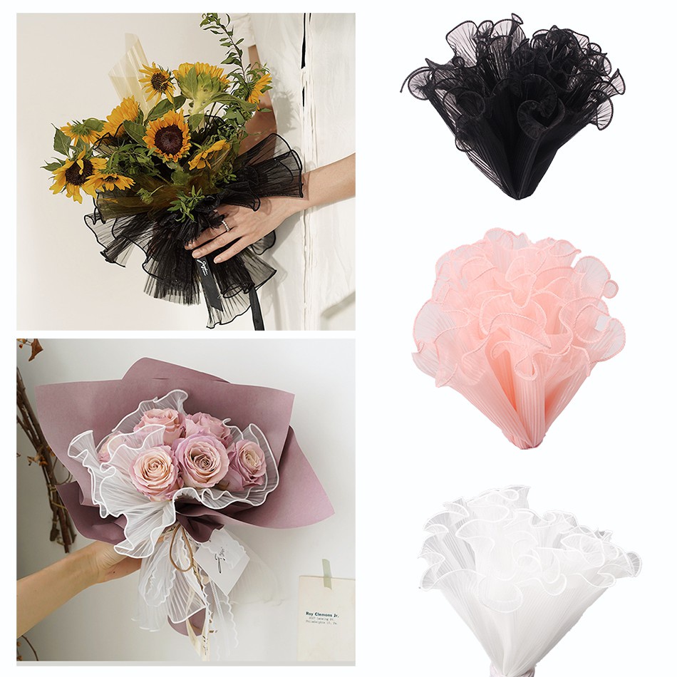 Korean Dot Mesh Flower Bouquet Paper Materials for Christmas