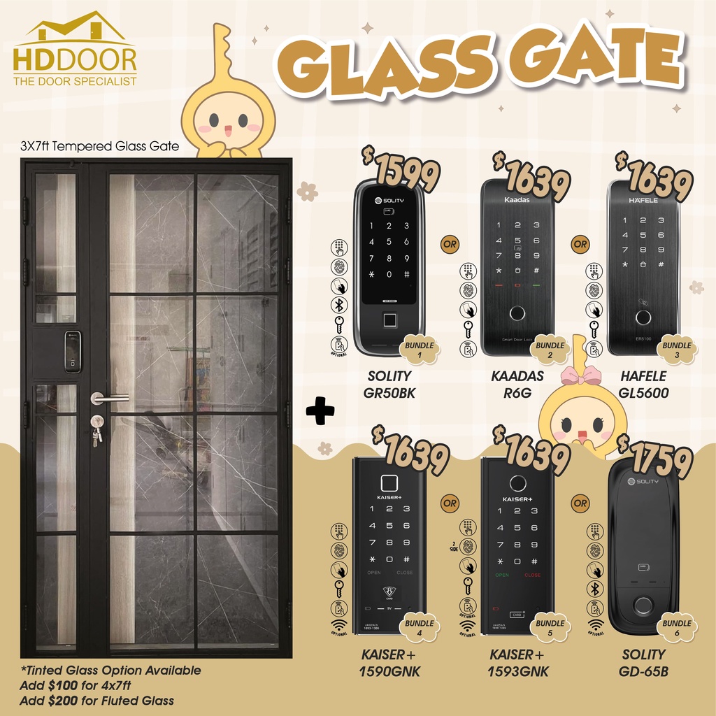 Tempered Glass Gate Glass Gate HDB Glass Gate Glass Gate