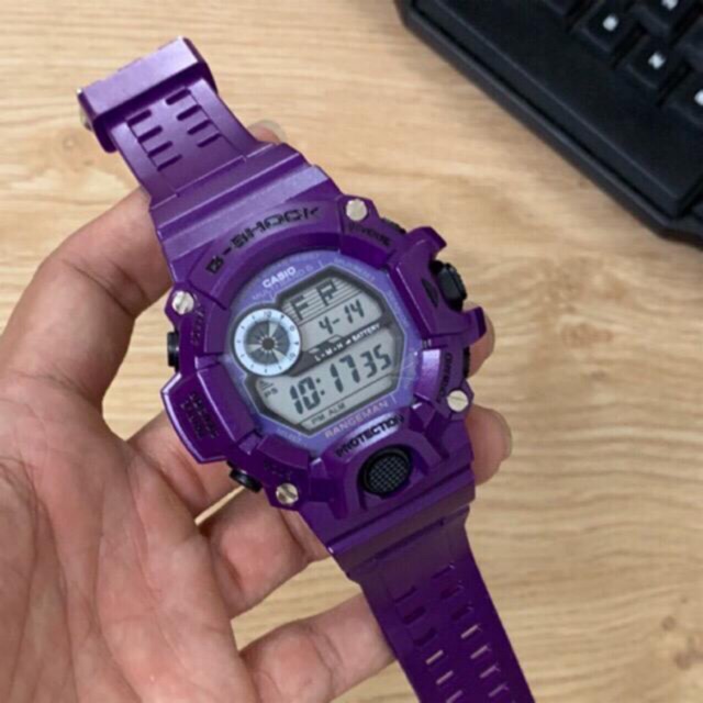purple digital watch