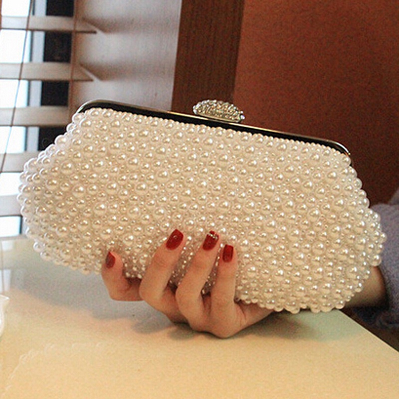 SXON Wave Pattern Handmade Beaded Evening Bag Delicate for Wedding Party Female 