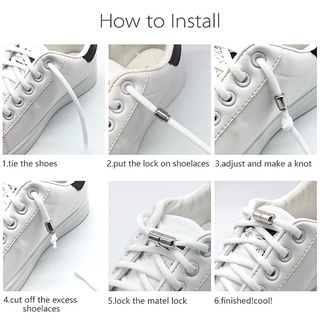 Semicircle No Tie Shoelaces Elastic Shoe laces Sneakers shoelace Metal Lock Lazy Laces for Kids and Adult One size fits all shoe #3