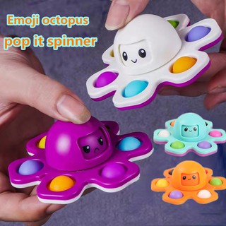 Pop It Octopus Fidget Spinner Emoji Face-changing Fun Toy