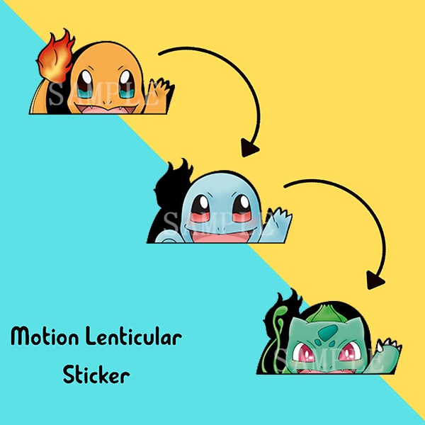 Squirtle Bulbasaur Charmainder Car Sticker Pokémon Motion Sticker Anime