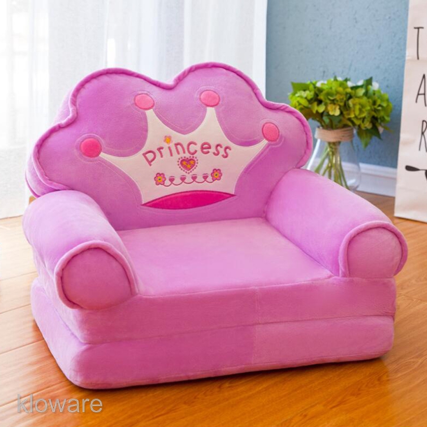 Pink Crown Cotton Chair Seat For Children Cartoon Chairs Baby Mini Sofa Cover Armchair Cover