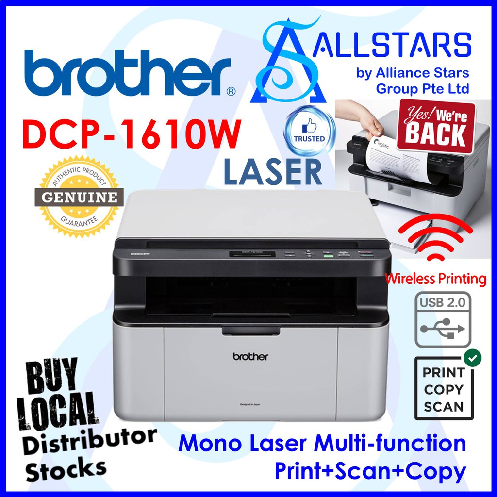 Brother DCP1610W Wireless Multifunction Monochrome Laser Printer