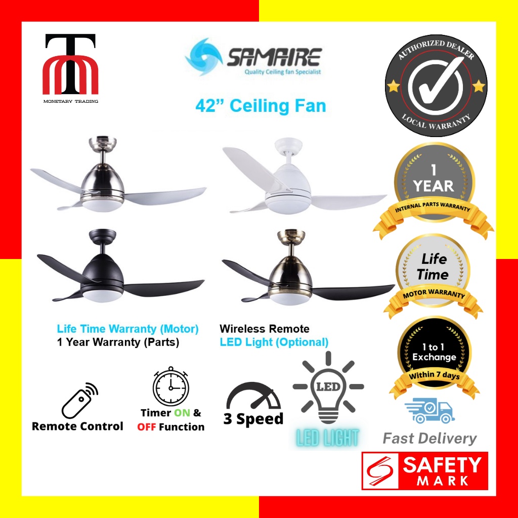 SAMAIRE 42" FANNITI SA433 18W RGB LED CEILING FAN WITH REMOTE CONTROL