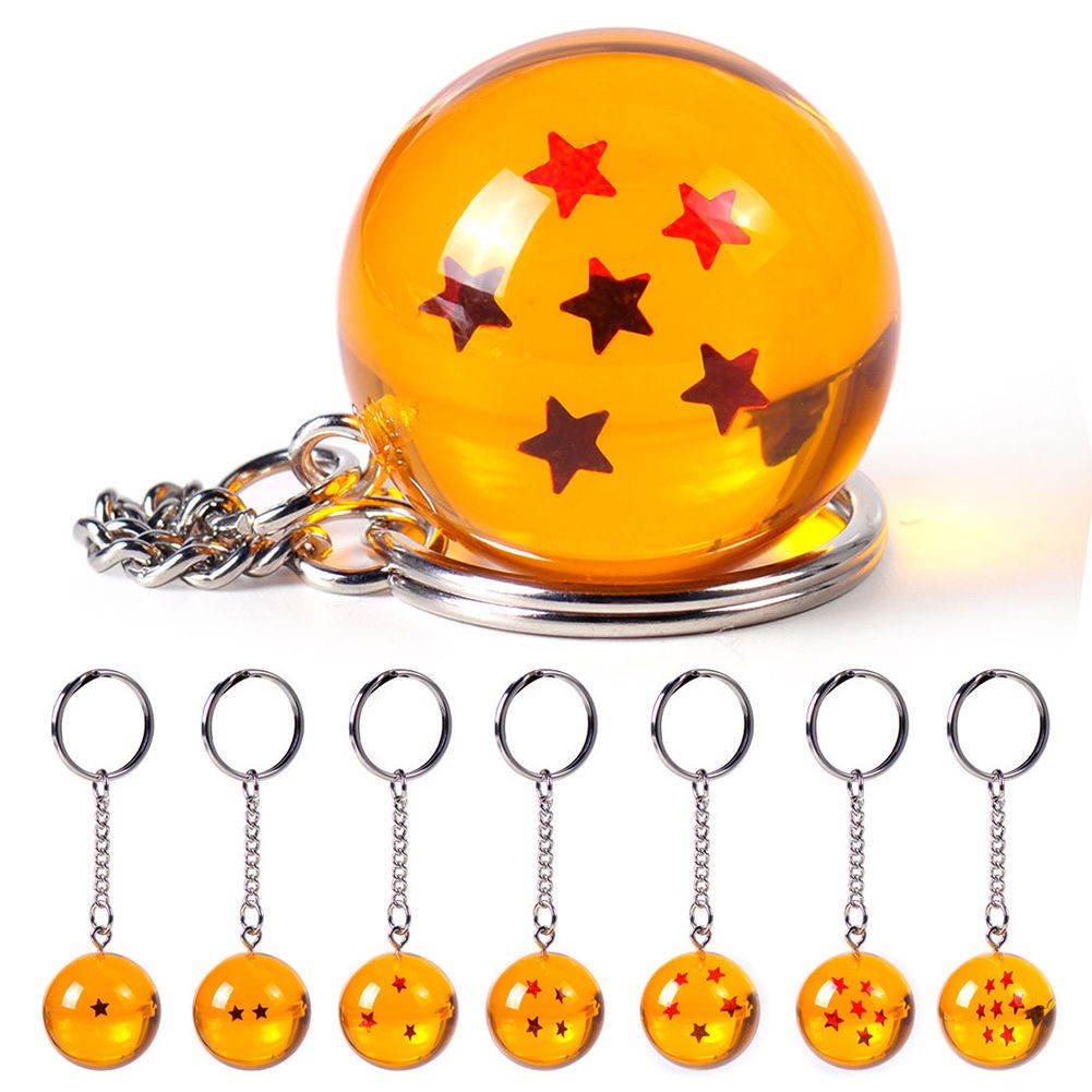 Anime DBZ Dragon Ball Z Cosplay Crystal Ball Stars Keychain Keyring Pendant NEW