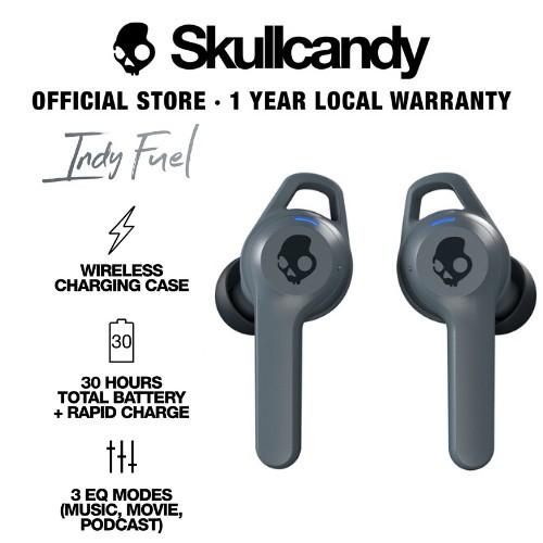 Skullcandy Indy Fuel True Wireless Earbuds, IP55 Sweat, Water and Dust  Resistant, Wireless Charging