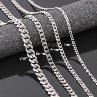 Image of (Eetmo) Size 4-6Mm Men'S Necklace Stainless Steel Cuban Link Chain Hip Hop Jewelry Gift-_Sg