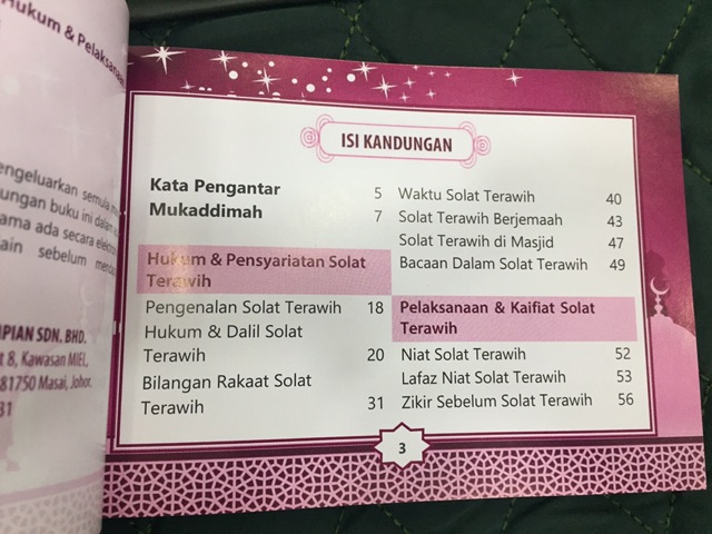 Book Solat Terawih Solat Witir Saiz 15cm X 10cm Shopee Singapore