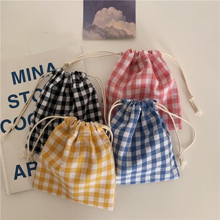 Image of ♥♥♥ Cute Small Fresh Simple Cotton Linen Drawstring Pocket Candy Bag Storage Bag Coin Card Money Bag