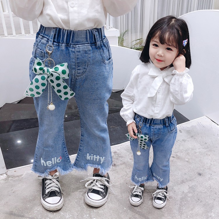 bowknot plain women's pencil pants