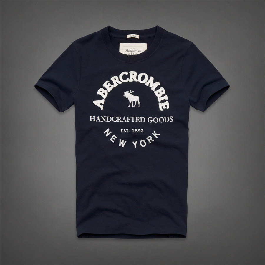New Abercrombie & Fitch Men's t-shirt Men'S embroidery Letter Logo Fashion Design T-shirt Abercrombie & Fitch Round neck T-shirt AF HCO Cotton top AF Oversized Tee | Shopee Singapore