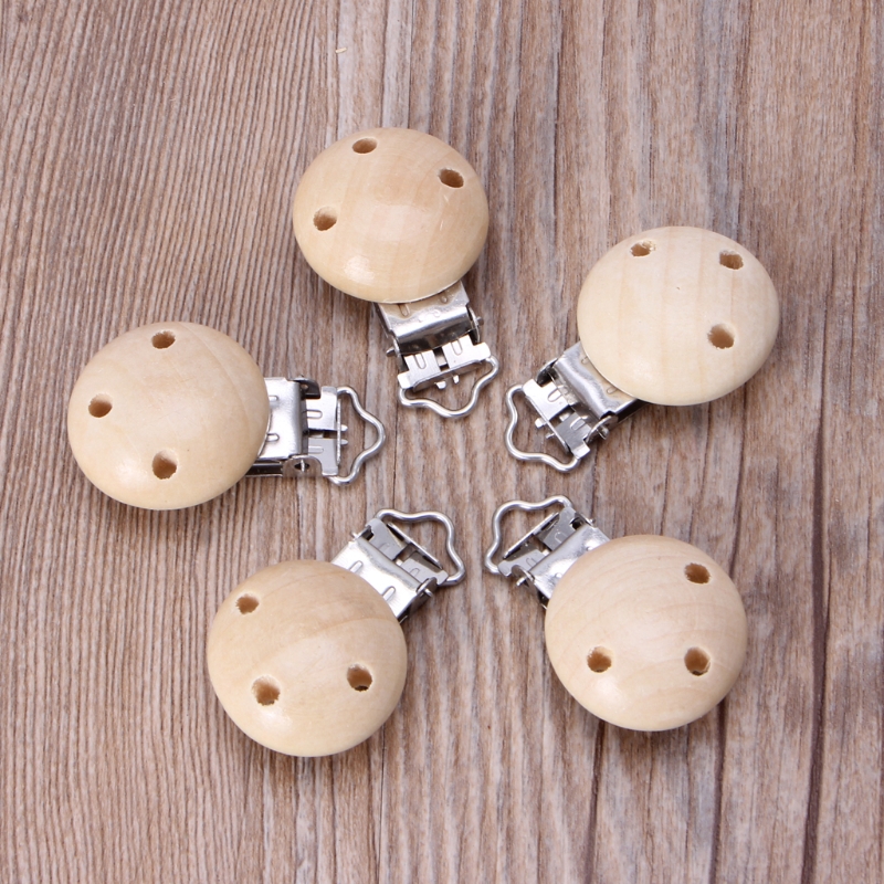 5pcs Baby Pacifier Clip Safety Wooden Teeth Accessories Soother Clasp Holder Lot 