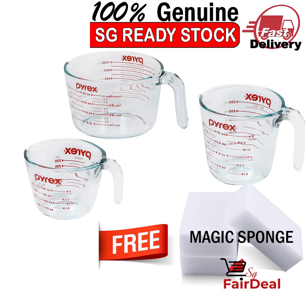 Pyrex 3Piece Glass Measuring Cup Set, Clear Shopee Singapore